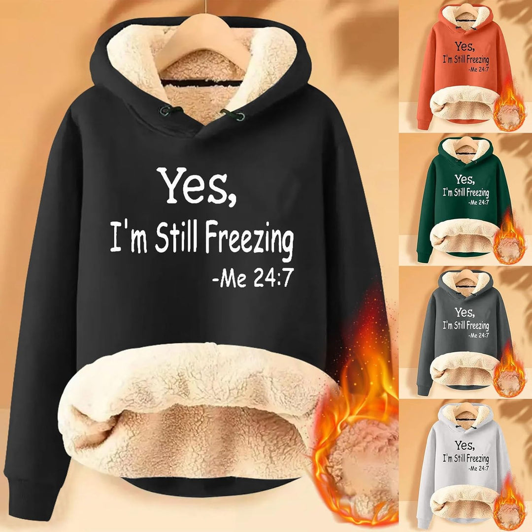 EMATOP Hoodie Damen Fleece Gefütterte Sweatshirt Winter Warm Pullover mit Kapuze Fleecepullover Kusc