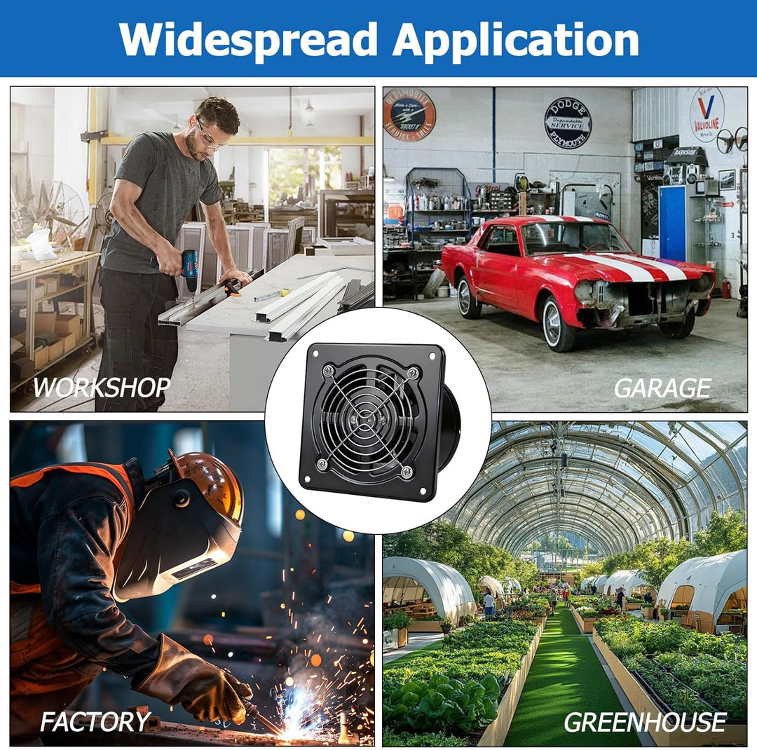 100mm Abluftventilator 140m³/h, badlüfter 100mm mit Rücklaufklappe, Rauchabzug Wandventilator Abluft