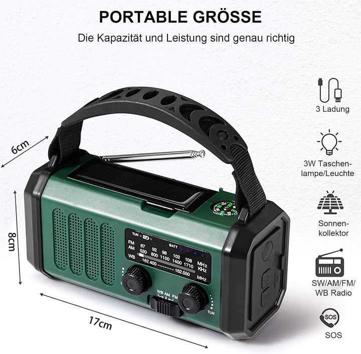 TKMARS Radio Batteriebetrieben Notfall 20000mah Solar Radio FM/AM Outdoor Radio Notfallradio mit Kur
