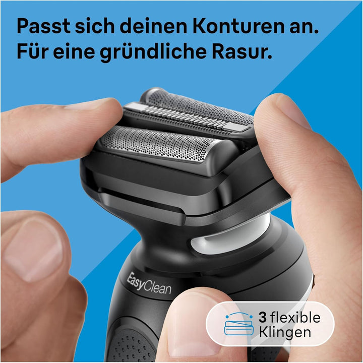 Braun Series 5 Elektrorasierer mit EasyClick Aufsatz, Barttrimmer, Rasierer Herren, EasyClean, Wet &