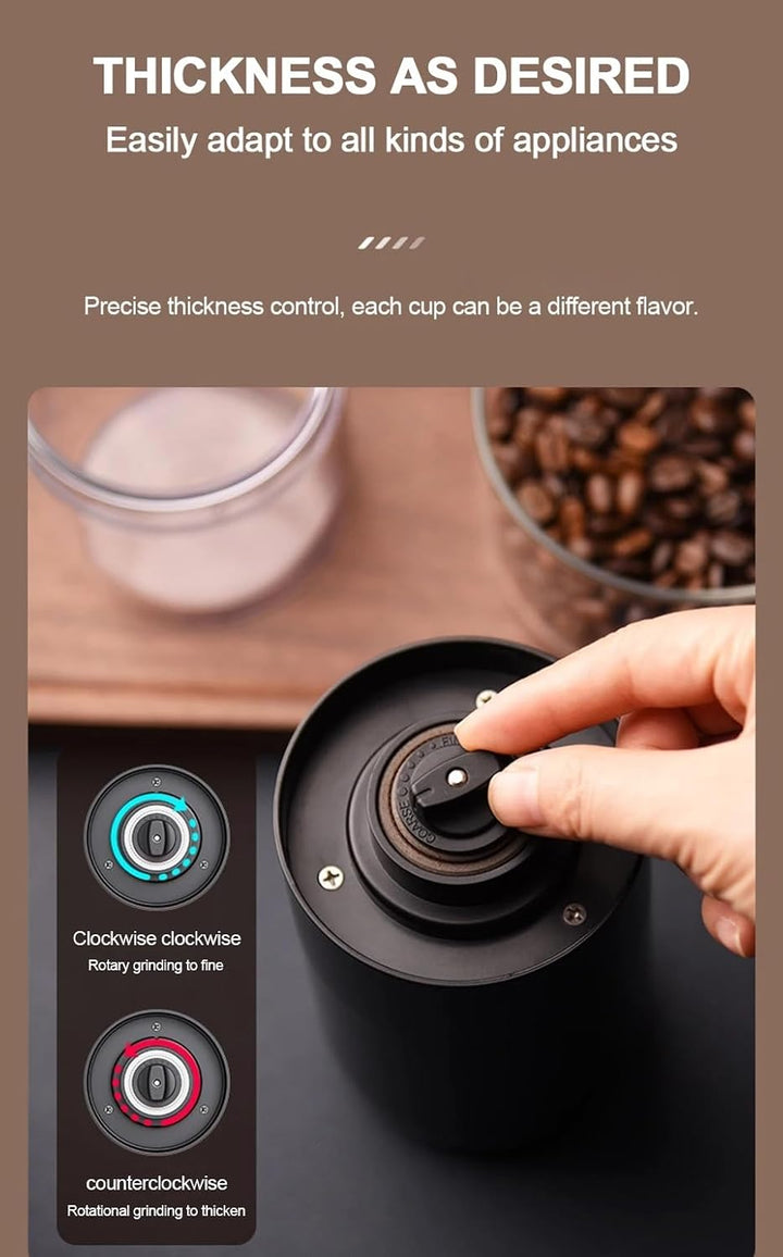 Kaffeemühle, USB Wiederaufladbare Elektrische Kaffeemühle mit Keramik Kegelmahlwerk Tragbare Elektri