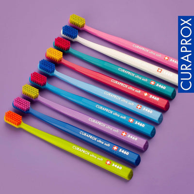 Curaprox Zahnbürste Set CS 5460-3er-Pack Ultra Soft Handzahnbürste für Erwachsene 5460 mit super wei