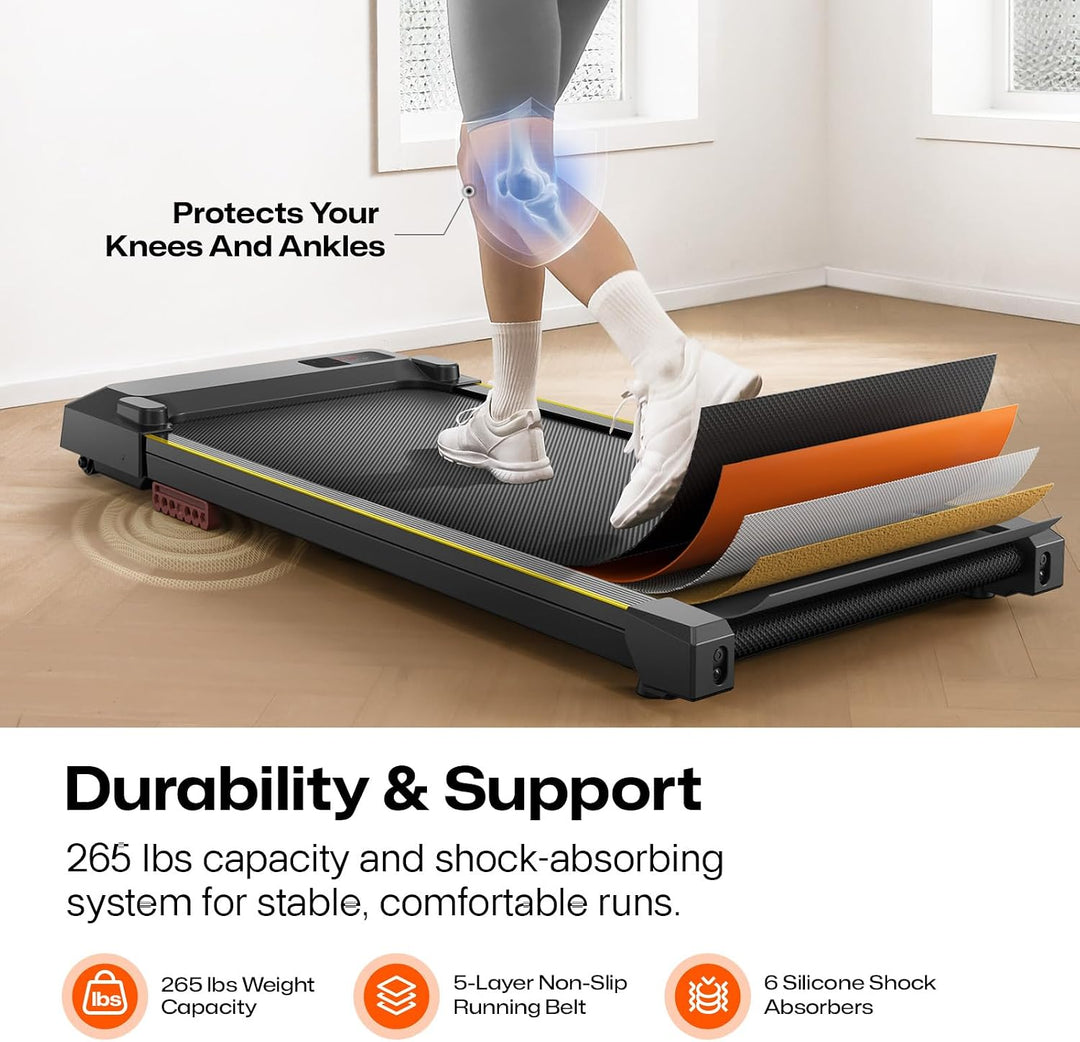 UREVO Smart Walking Pad mit APP und Fernbedienung, tragbare Laufbänder für Zuhause mit integrierten