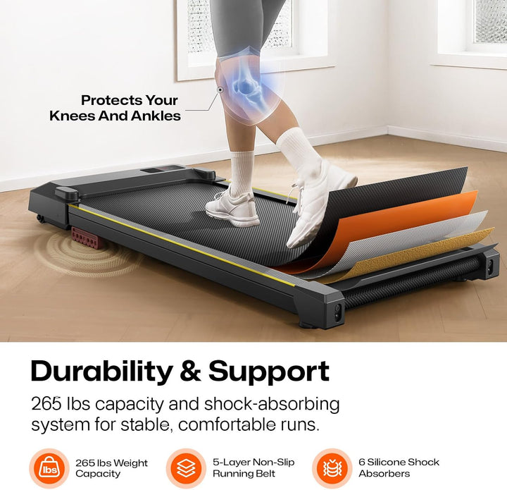 UREVO Smart Walking Pad mit APP und Fernbedienung, tragbare Laufbänder für Zuhause mit integrierten