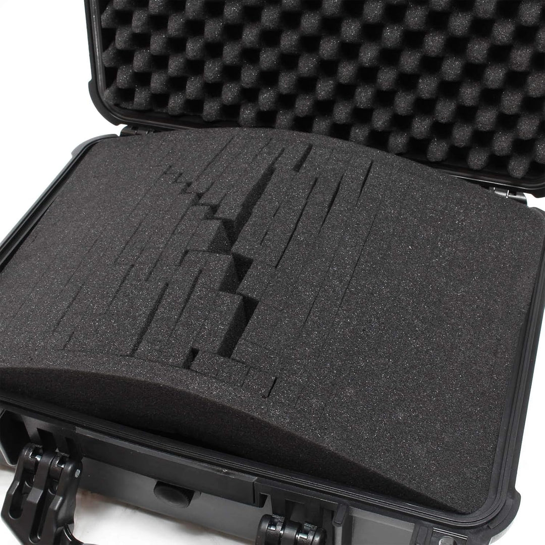 Wiltec Universalkoffer 40,6x33x17,4 cm schwarz, Schutzkoffer Wasserdicht mit Druckausgleichsventil &