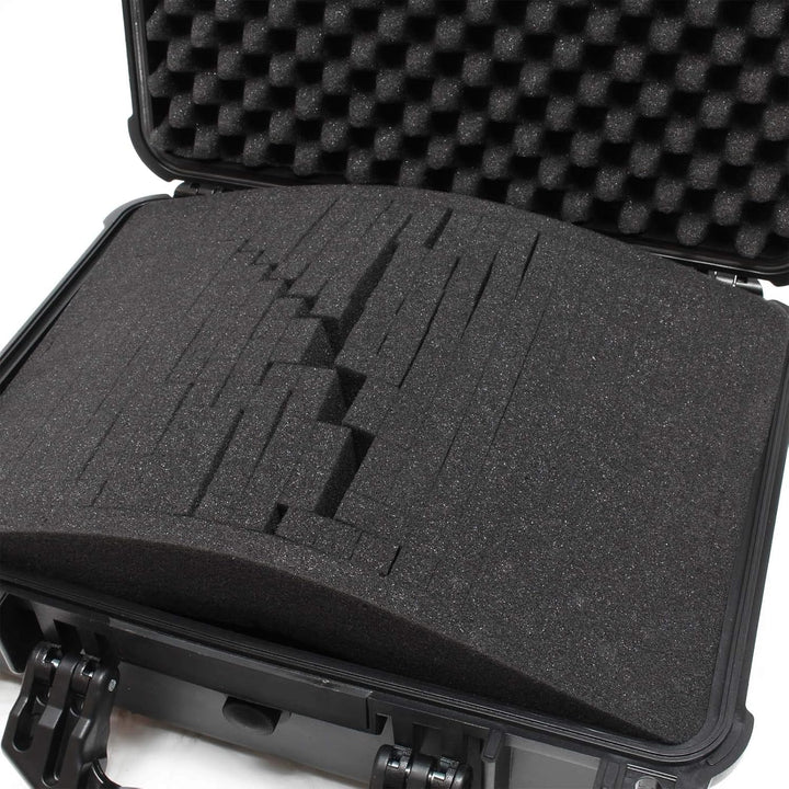 Wiltec Universalkoffer 40,6x33x17,4 cm schwarz, Schutzkoffer Wasserdicht mit Druckausgleichsventil &