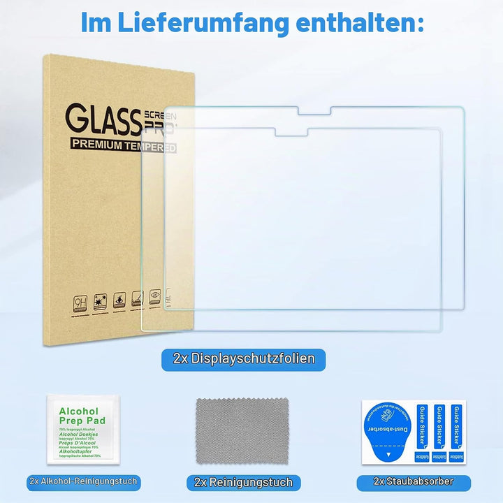ProCase 2 Stück Schutzfolie für MacBook Pro 14.2" 2024 (M4) A3112/A3185/A3401, 9H Gehärtetes Glas fü