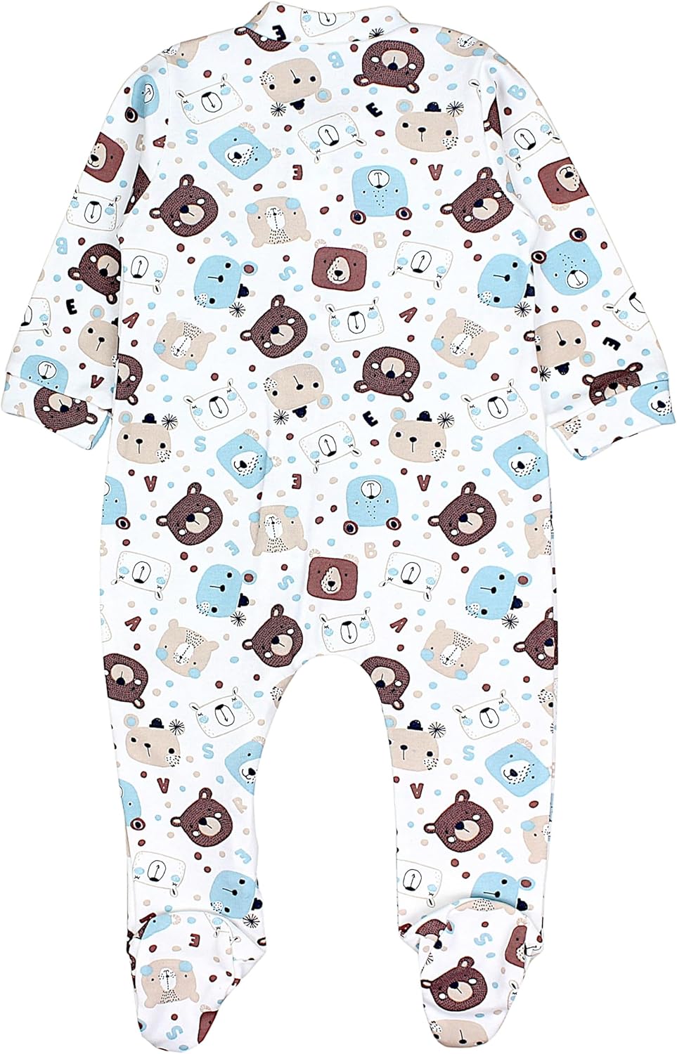 TupTam Unisex Schlafstrampler 3er Pack Baumwolle mit Reissverschluss 74 Bärchen Blätter Eisberg, 74