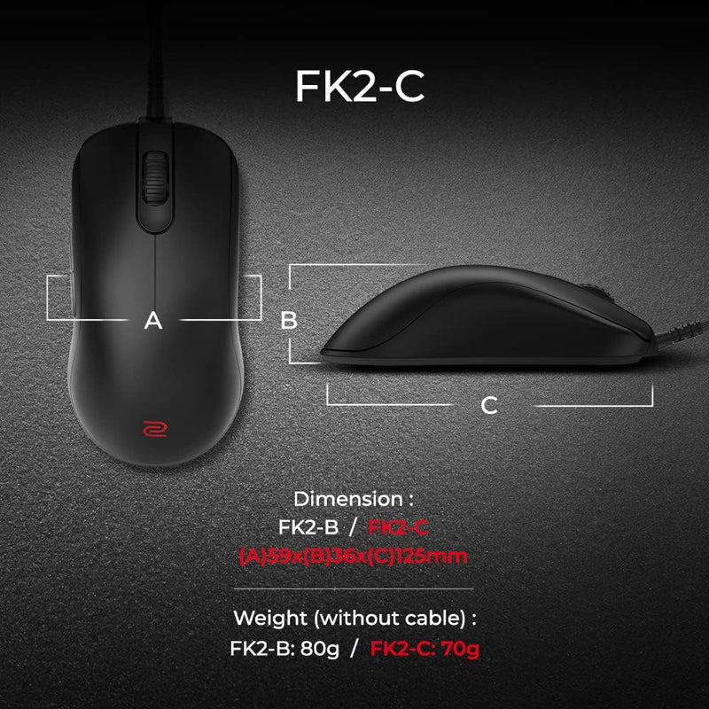 BenQ - Zowie FK2-C symmetrische Maus für Esports | Grösse Medium, M