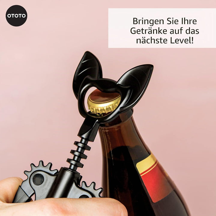 OTOTO 2-in-1 Korkenzieher, Goth Halloween Wein Geschenke, Gothic Küchenhelfer, Flaschenöffner Lustig