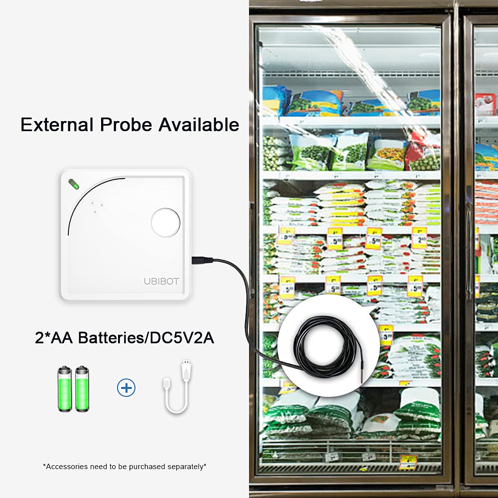 UbiBot WS1 | WLAN-fähiger Temperatur- und Feuchtigkeitsmesser, drahtloses Thermo- und Hygrometer, Ap