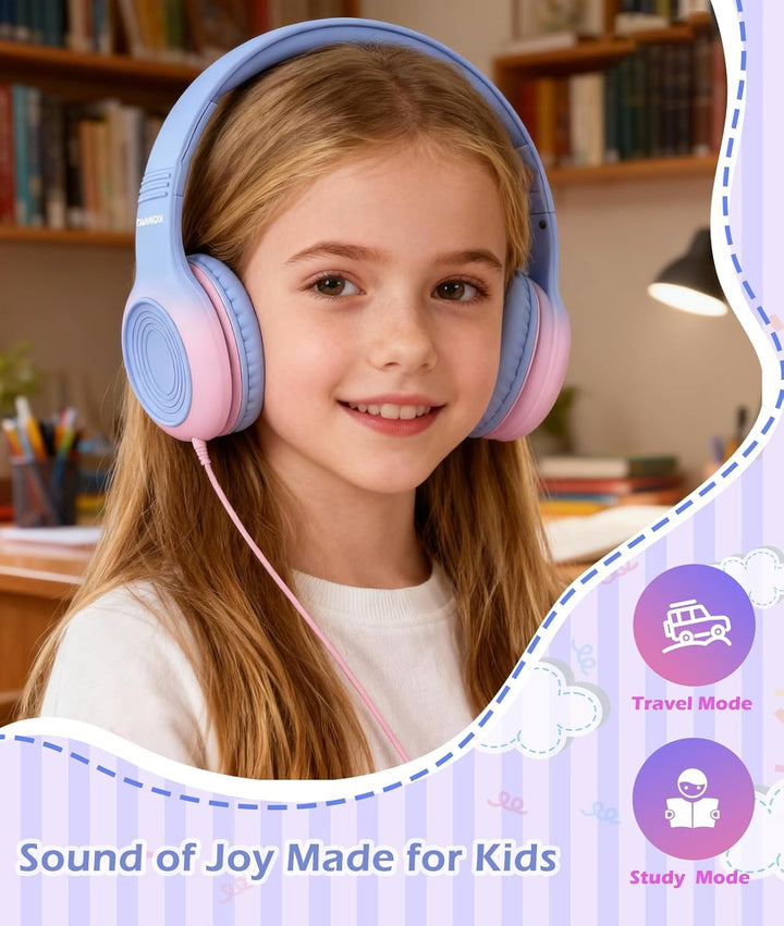 Upgrade USB Typ C Kinder-Kopfhörer, kabelgebundene Kopfhörer für Kinder mit Mikrofon für Jungen und