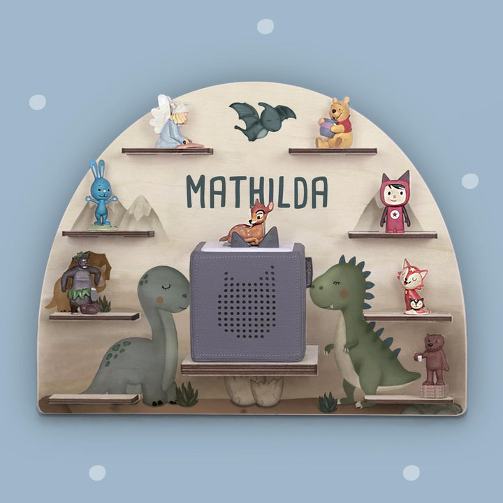 hellomini Personalisiertes Tonie Regal Jungen - Toniebox Regal mit Wunschnamen fürs Kinderzimmer - R