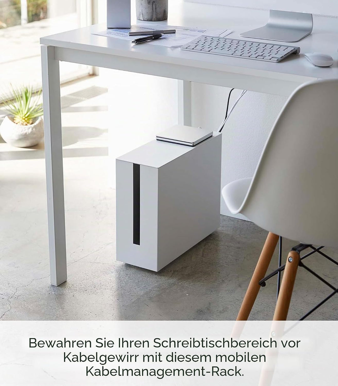 YAMAZAKI Tower Kabelabdeckungen, Metall, Weiss, One Size