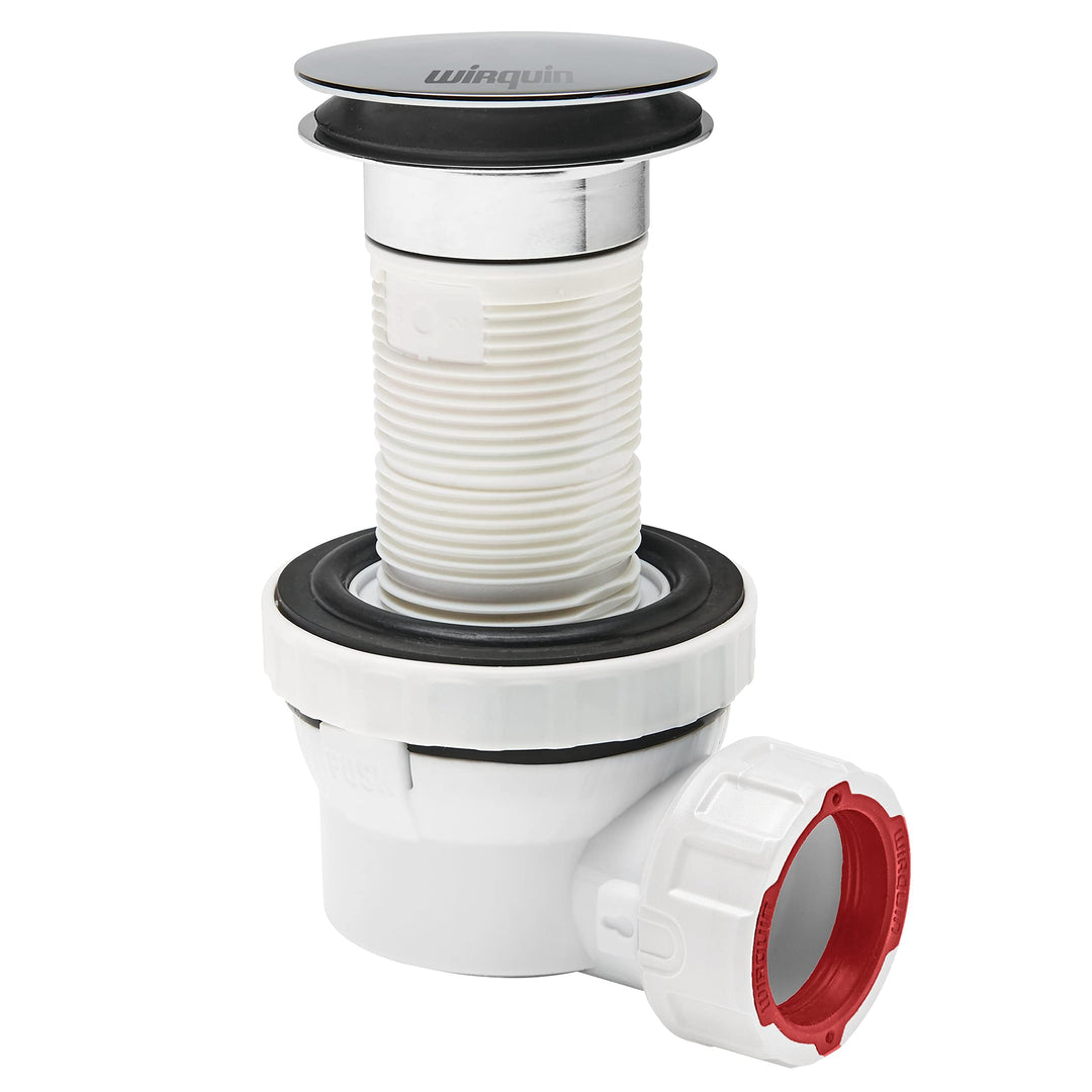 Wirquin 30721532 Komplettset Waschbecken XS Pure Quick Clac Ablaufgarnitur 100 mm Einzigartig, Einzi