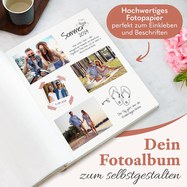 Das Fotoalbum für die Ewigkeit - 100 Seiten mit Platz für 500 Fotos. Fotoalbum leinen Fotoalbum beig