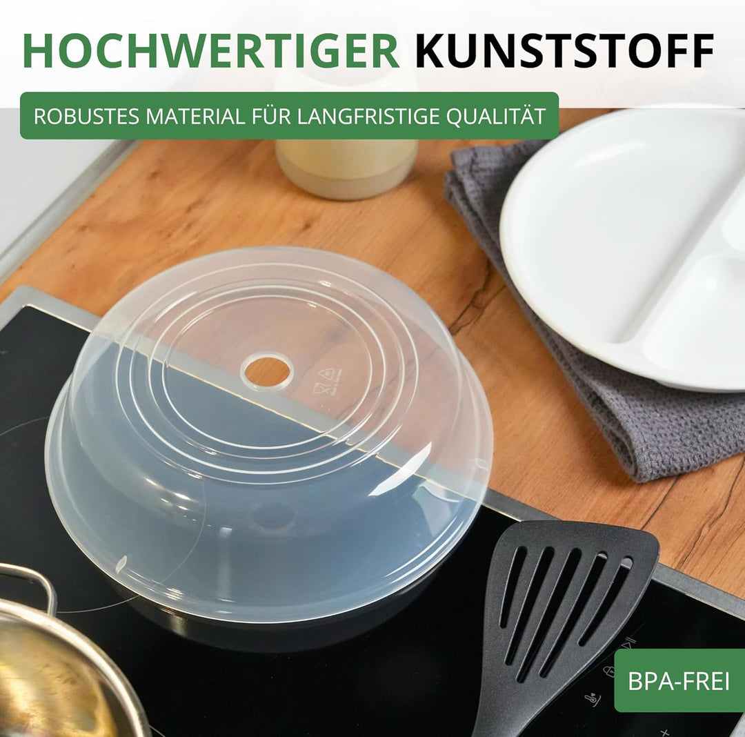 Westmark Mikrowellen-Teller-Abdeckhauben, 2 Stück, Durchmesser: 25 cm, Kunststoff, Transparent, 2245