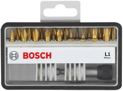 Bosch Professional 18+1tlg Schrauberbit-Set Max Grip für Phillips-Kreuzschlitz, Pozidriv-Kreuzschlif