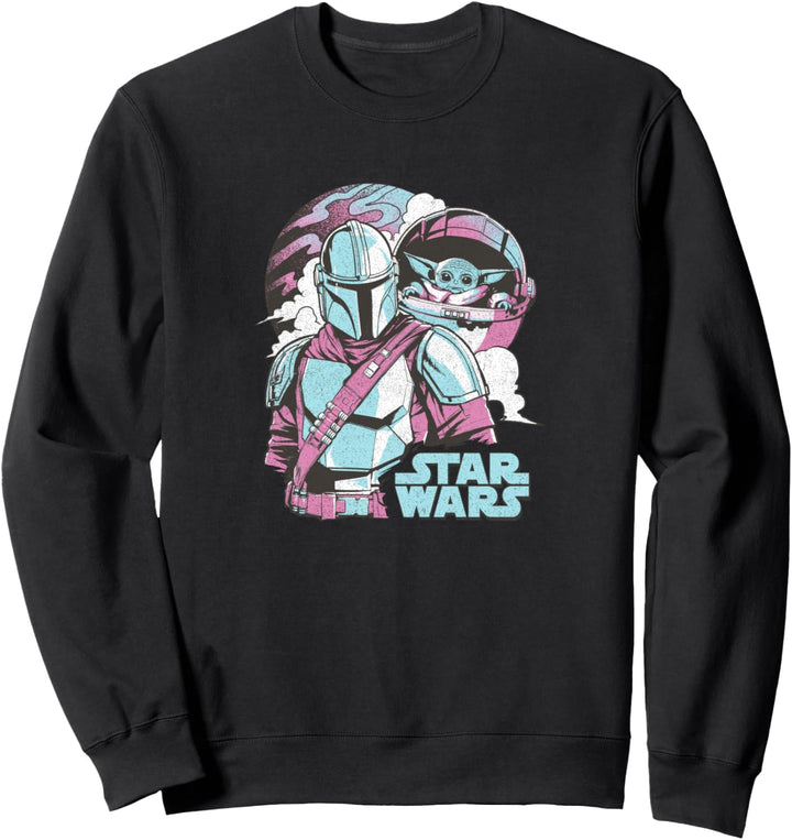 Star Wars Mandalorian & The Child Pastel Planet Logo Sweatshirt