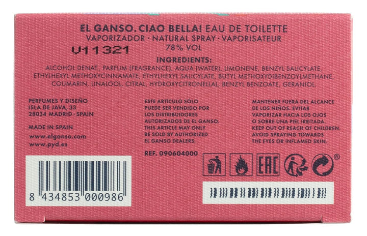 El Ganso Ciao Bella! Eau de Toilette für Frauen, mit floral-zitrischem Duft, 75ml Zerstäuber