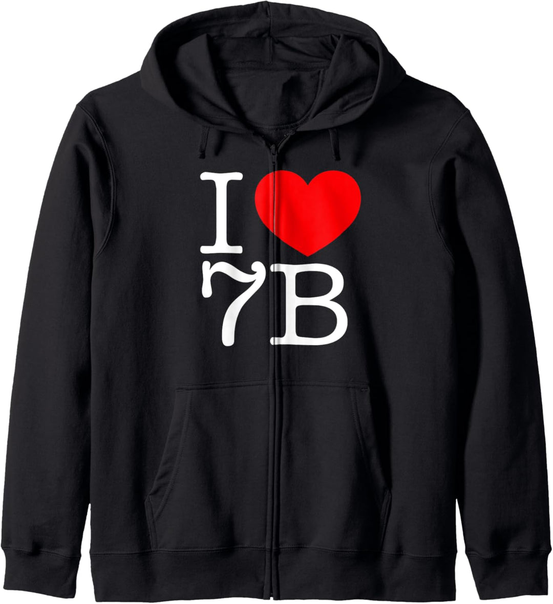 I Love (Herz) 7B Kapuzenjacke