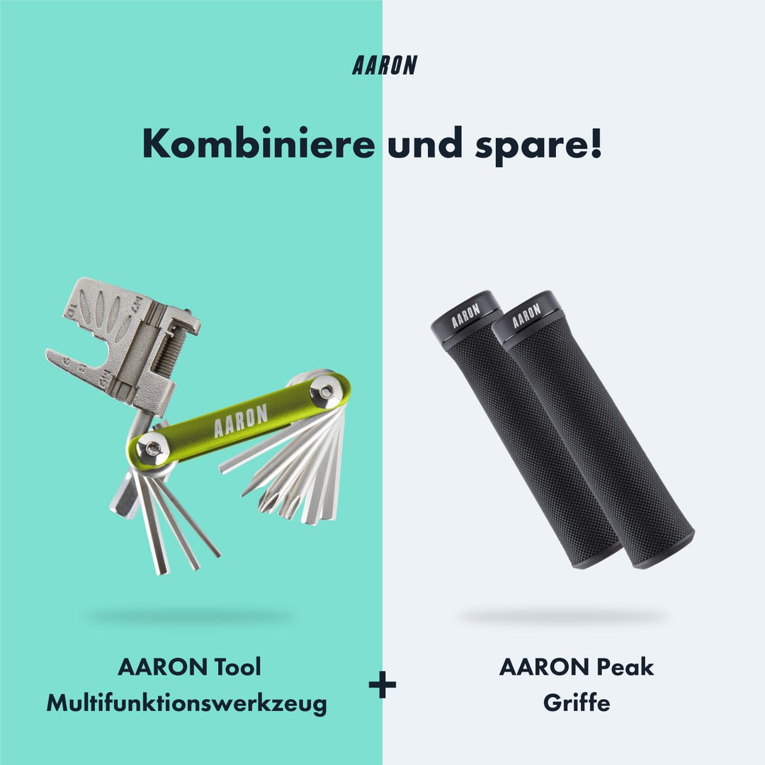 AARON Tool 20 in 1 Multitool - Fahrrad Multifunktionswerkzeug aus rostfreiem Stahl/Aluminium - faltb
