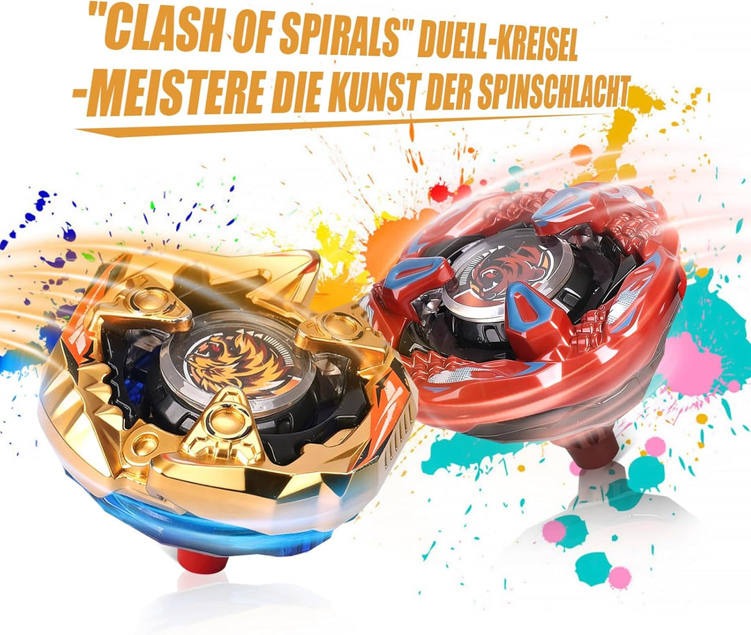 X Battle-Kreisel Set, 12 Spinning-Top-Spielzeuge mit 3 Launchern, 1 Griff & tragbarer Aufbewahrungst