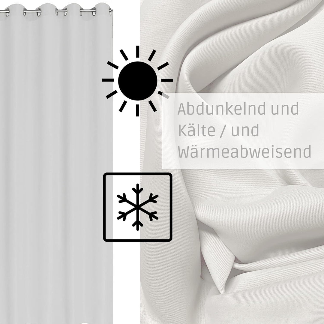 Cleanlevel EST 2016 Verdunkelungsvorhang Gardinen Übergrösse mit Ösen Ösengardine Blickdicht 300cm (