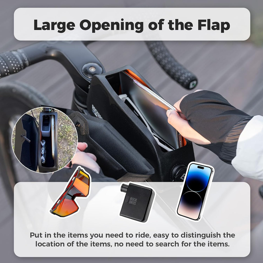 ROCKBROS Road to Sky Fahrrad Oberrohrtasche 100% Wasserdicht Magnetische Rahmentasche Fahrradtasche