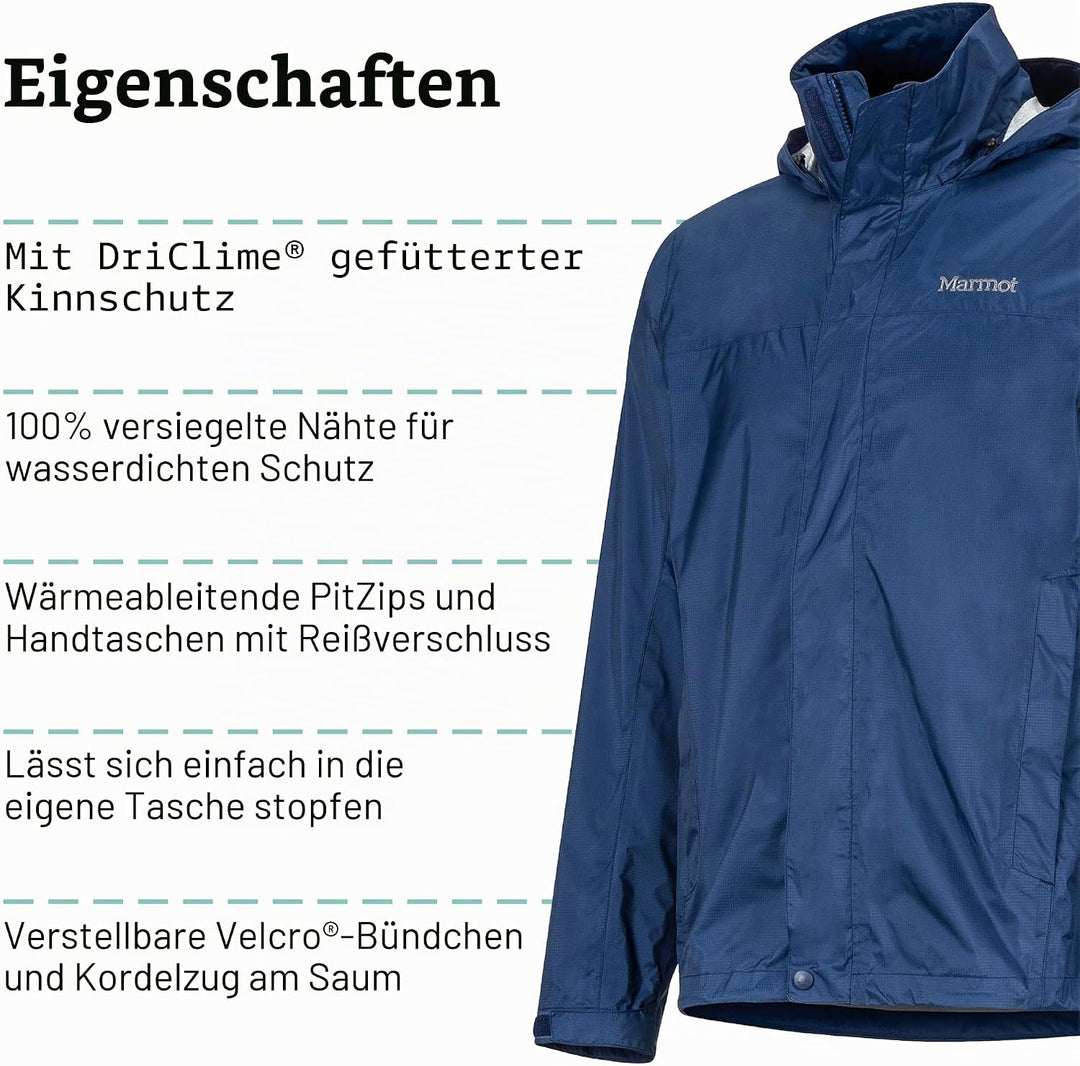 Marmot Herren PreCip Eco Jacket, Wasserdichte Regenjacke, winddichter Regenmantel, atmungsaktiver, f