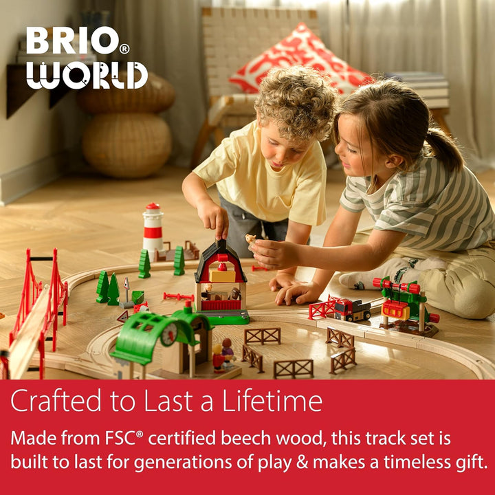 BRIO World 33307 Schienen- und Weichensortiment - 11 Weichen aus Buchenholz für die BRIO Holzeisenba