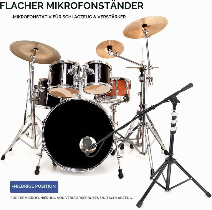 Mikrofonständer, Mikrofonstativ Tragbarer Mic Stand Mit Galgen, Easygo Mikrofonstativ mit Teleskopar