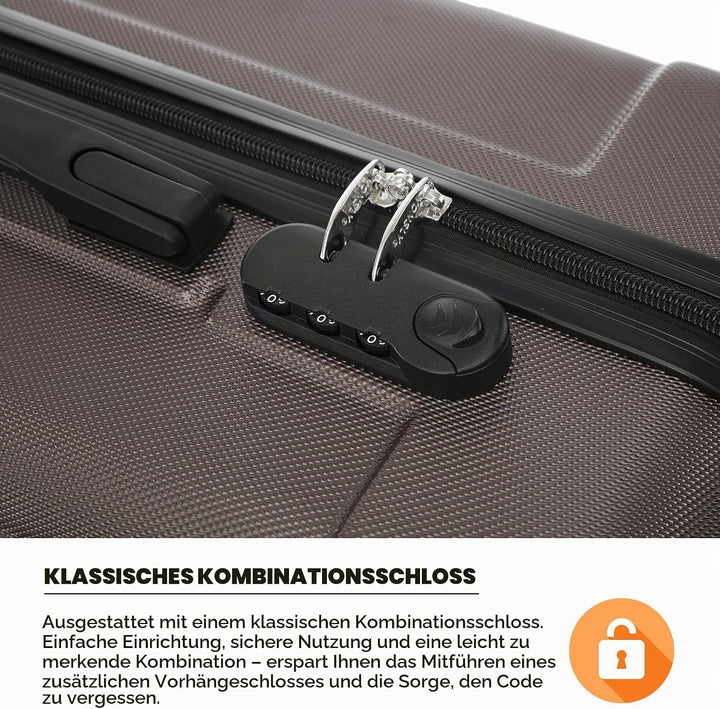 Koffer Suitcase Set, Trolley Reisekoffer, Rollkoffer Handgepäck, Kofferset, Gepäckset mit 4 Rollen 3