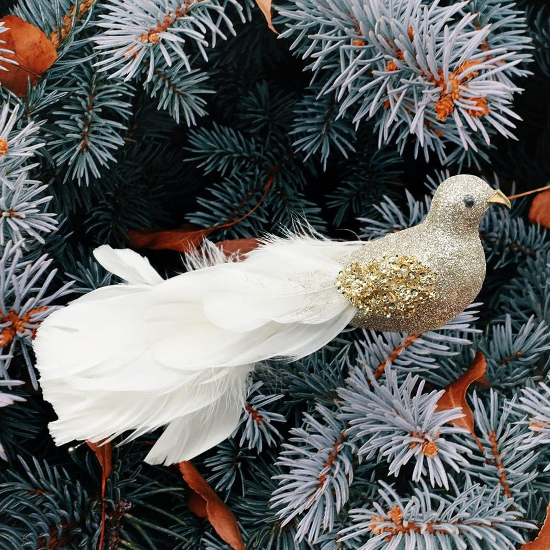 Yolococa Vögel Dekoration Realitätsnah Weihnachtsvögel zum Dekorieren Ast Garten Weihnachtsbaum aus