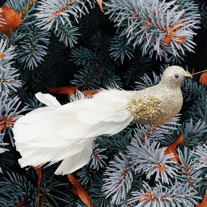 Yolococa Vögel Dekoration Realitätsnah Weihnachtsvögel zum Dekorieren Ast Garten Weihnachtsbaum aus