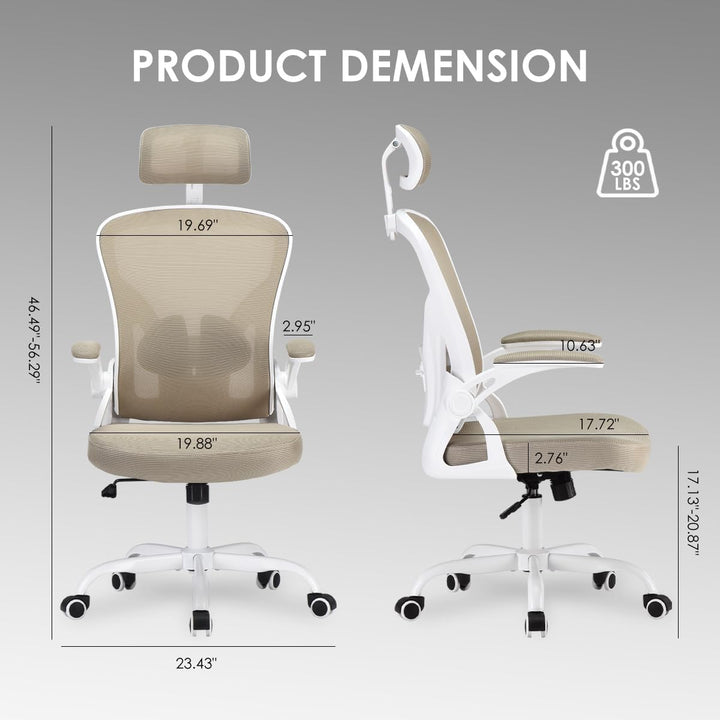 Farini Ergonomischer Stuhl mit Armlehne Büro Schreibtischstuhl mit Rollen Bequemer Home Office Stuhl