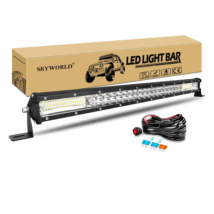 SKYWORLD 24" 61cm 216W Led Arbeitsscheinwerfer Bar Combo Offroad Led Scheinwerfer 12V mit Kabelbaum