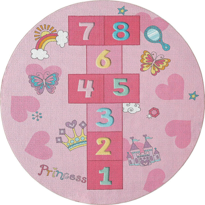 the carpet Happy Life Kinderzimmer, Kinderteppich, Spielteppich, Waschbar, Zahlenteppich, Hüpfteppic