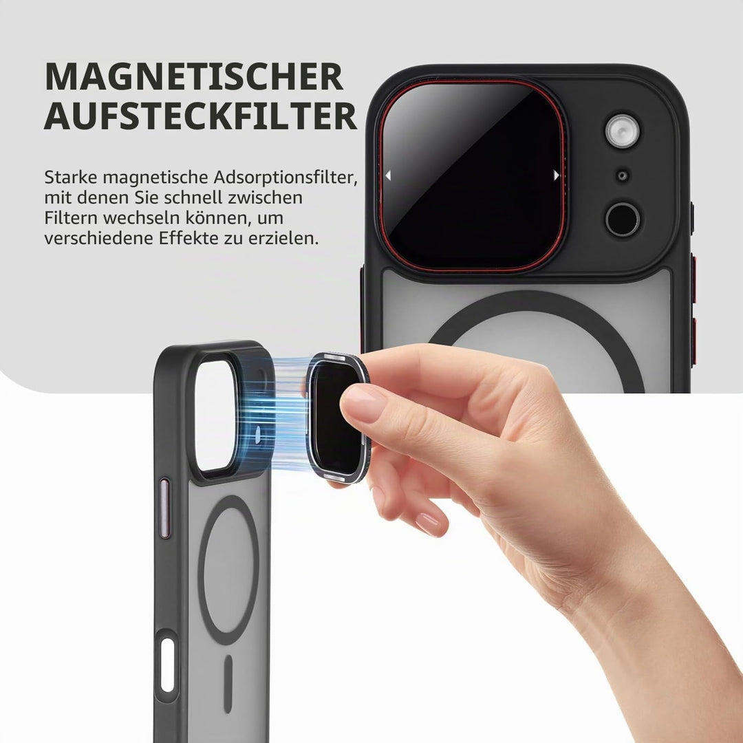 Magnetischer UV-Filter für iPhone 17 Pro mit Hülle | MagSafe Kompatibel | Schnellwechsel für CPL/ND/
