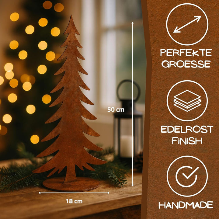 Rostikal Weihnachten Deko Tannenbaum 50 cm Weihnachtsdeko aussen Gartendeko Rost Höhe: 50 cm, Höhe:
