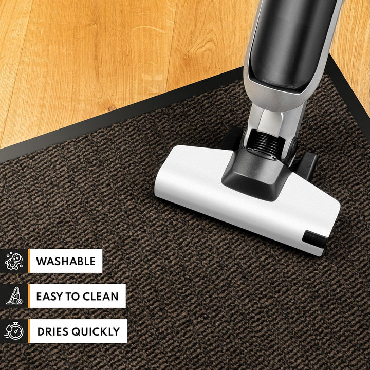 Gentle North Hochwertige Fussmatte beige schwarz 60x90cm gross für Innen & Aussen - Schmutzfangmatte