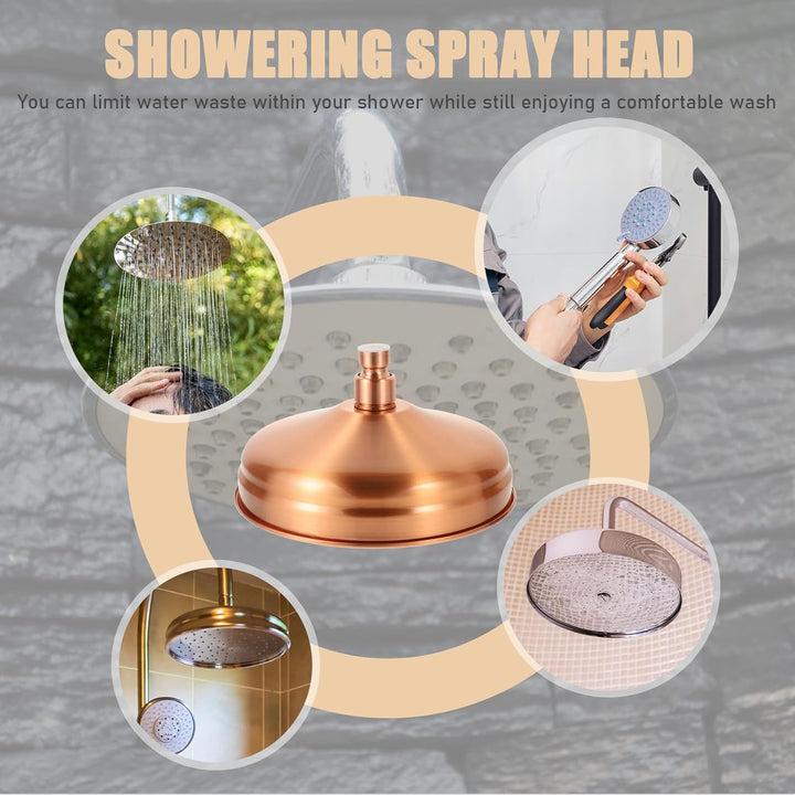 DOITOOL Kupfer Wasserkopf mit hohem Druck Regendusche Vintage Retro Dusche Sprinkler Ersatzdüse für