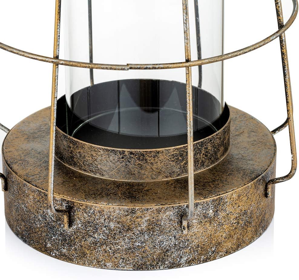NUPTIO Dekorative Laterne Grosse Hängende Hurrikan Säule Kerzenhalter für Tischdisplay, Vintage Dist
