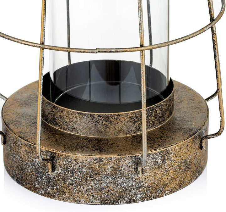 NUPTIO Dekorative Laterne Grosse Hängende Hurrikan Säule Kerzenhalter für Tischdisplay, Vintage Dist