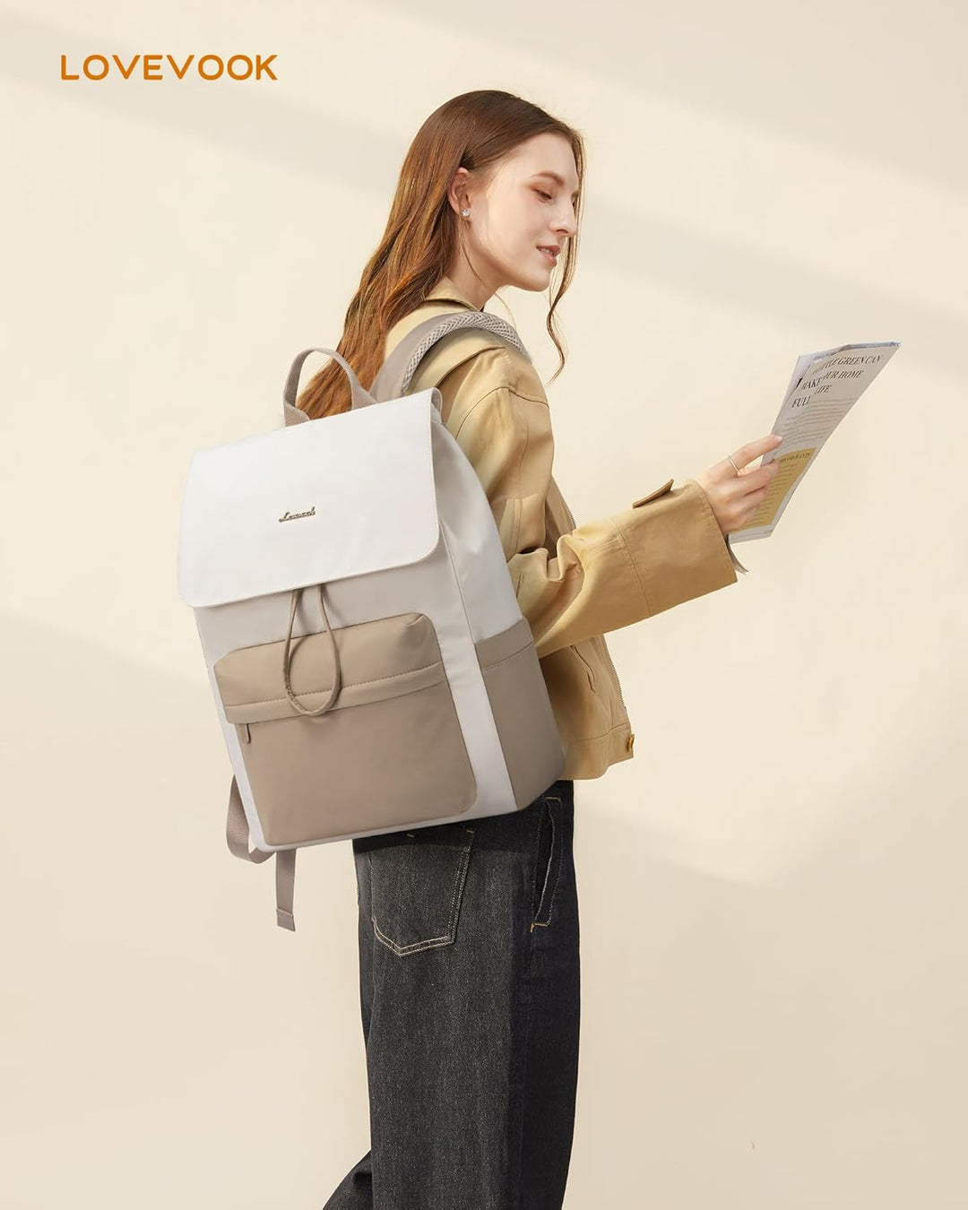 LOVEVOOK Rucksack Damen, Schulrucksack Teenager Wasserdicht Mädchen Leichter Schultasche Backpack mi
