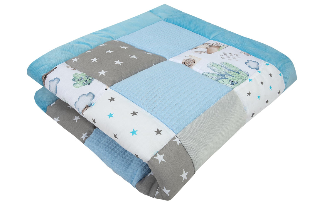 Medi Partners Krabbeldecke 100% Baumwolle 100x100cm multifunktional Dick Weich Spielmatte Baby Laufg