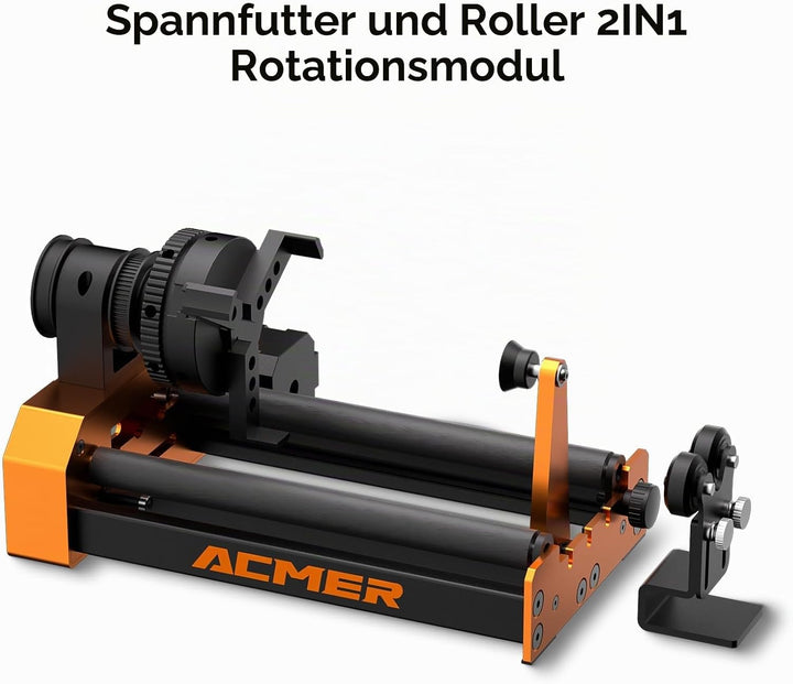 ACMER M4 Laser Rotary Roller Laser-Drehrolle, Lasergravierer Y-Achsen-Drehrolle 360° mit 3-150 mm Gr
