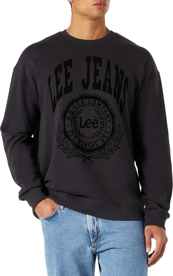 Lee Herren Crew Seasonal Sweatshirt S Washed Black, S Washed Black