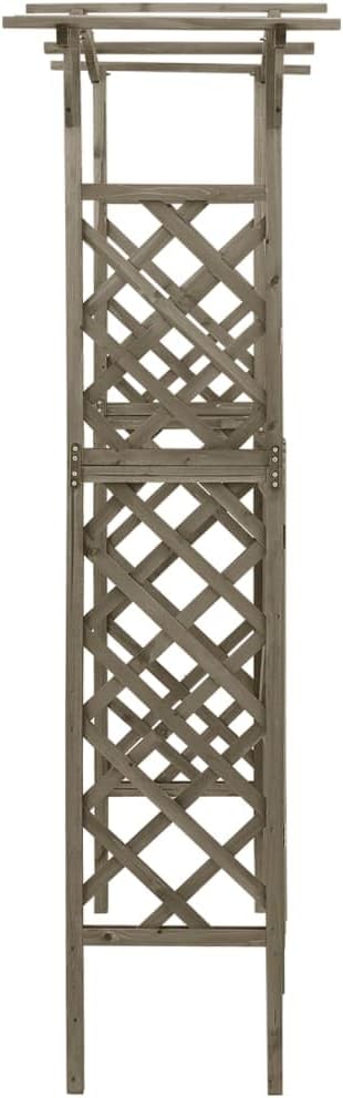 vidaXL Tannenholz Massiv Pergola mit Tor Rosenbogen Torbogen Rankhilfe Spalier Rankgitter Gartenboge