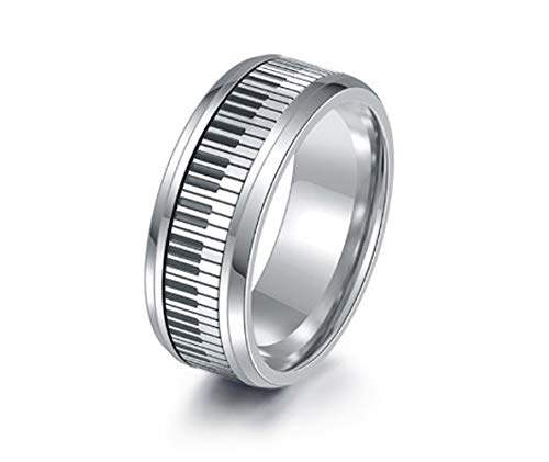 Miniblings Klavier Ring Fingerring Edelstahl Drehring Keyboard Flügel Musiker - Handmade Modeschmuck